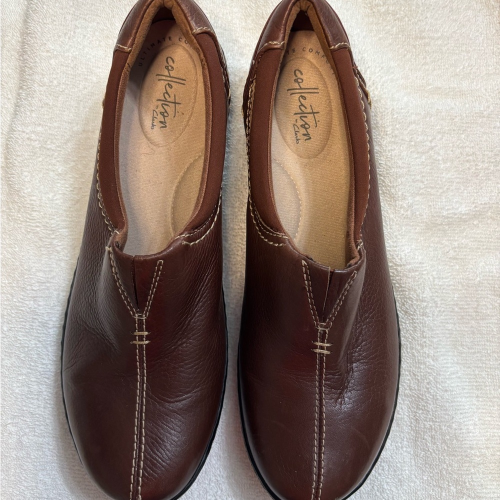 laceless moccasin shoes, Clarks collection brand / SIZE 8.5